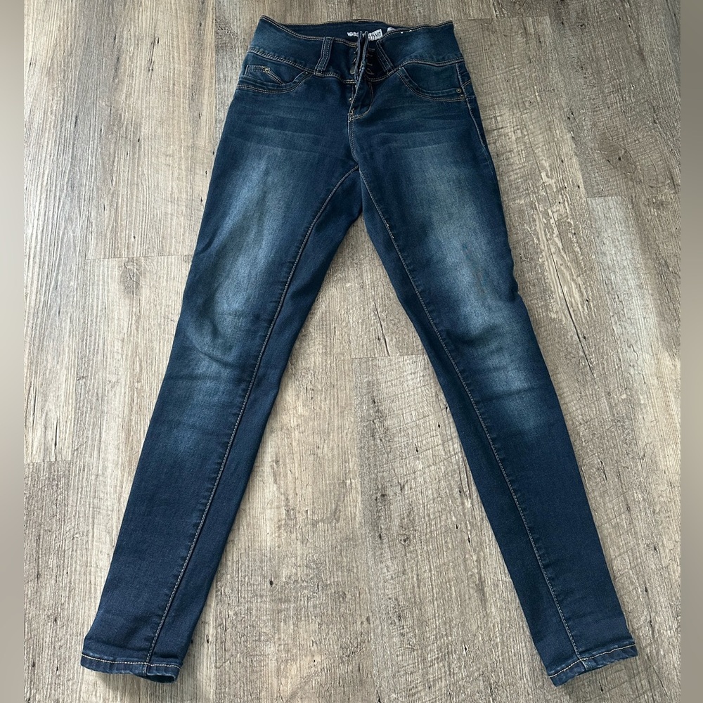 YMI Women's Deep Blue Skinny Jeans - Picture 2 of 6